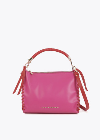 Borsa a mano con dettaglio intrecciato a contrasto