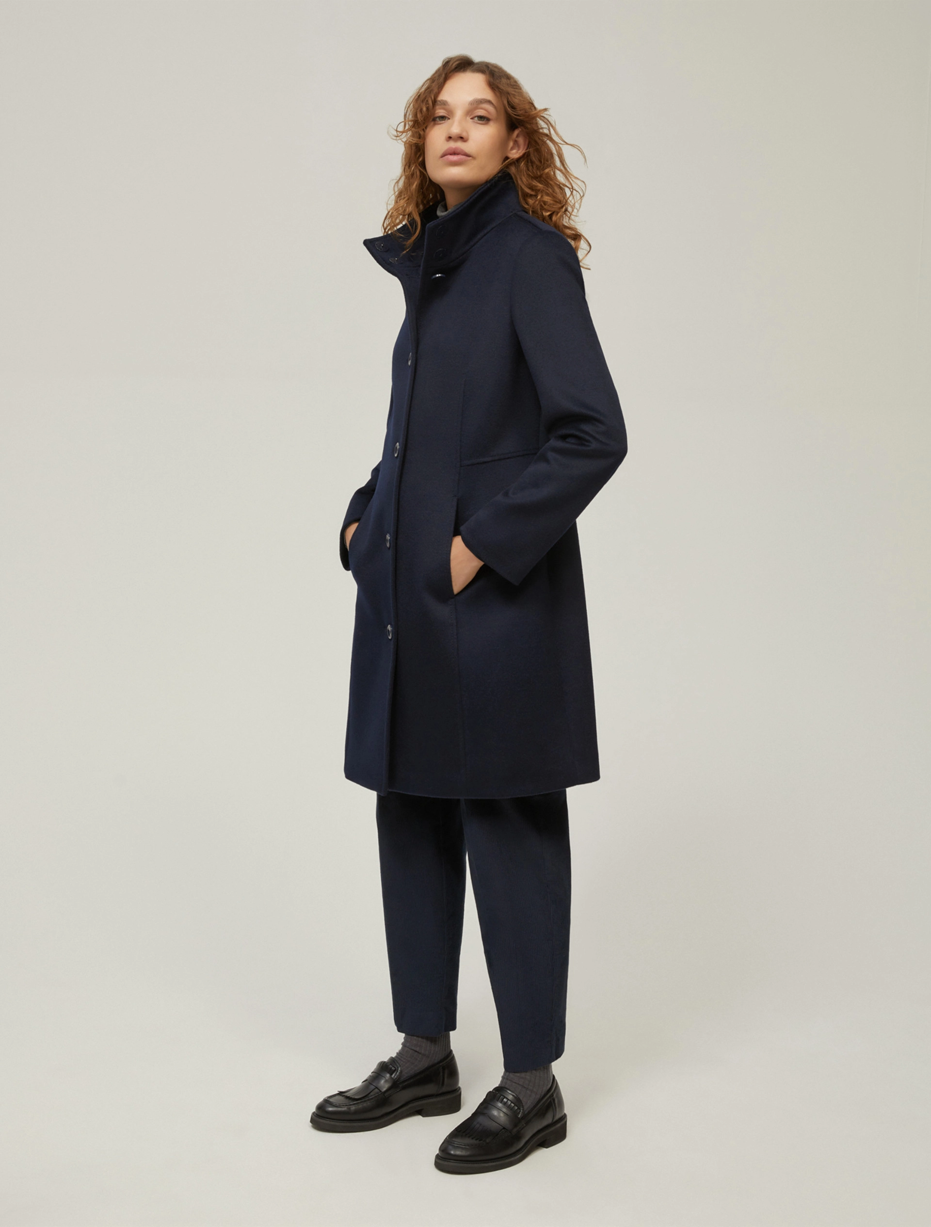 Cappotto slim in drap di lana
