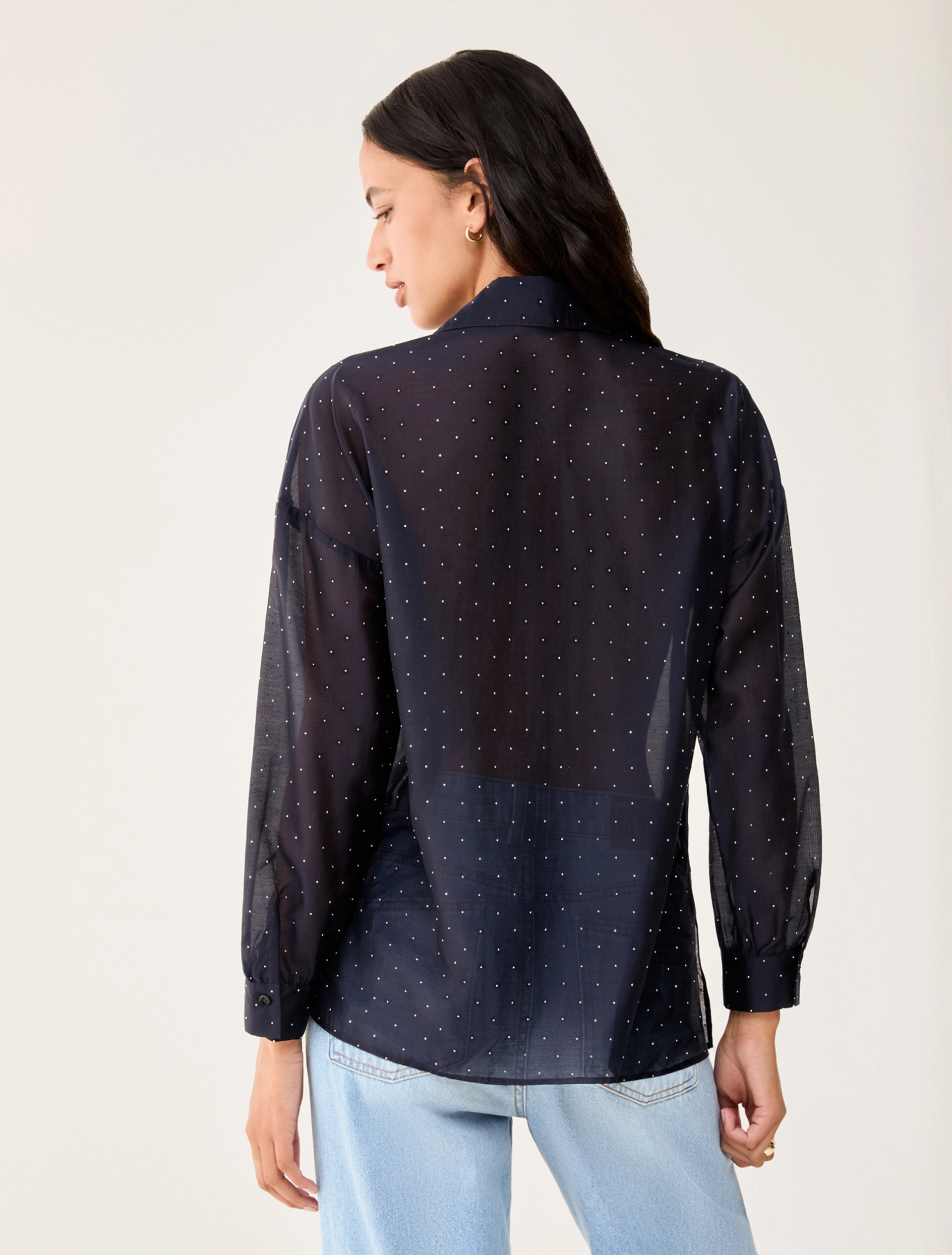 Camicia in voile con strass