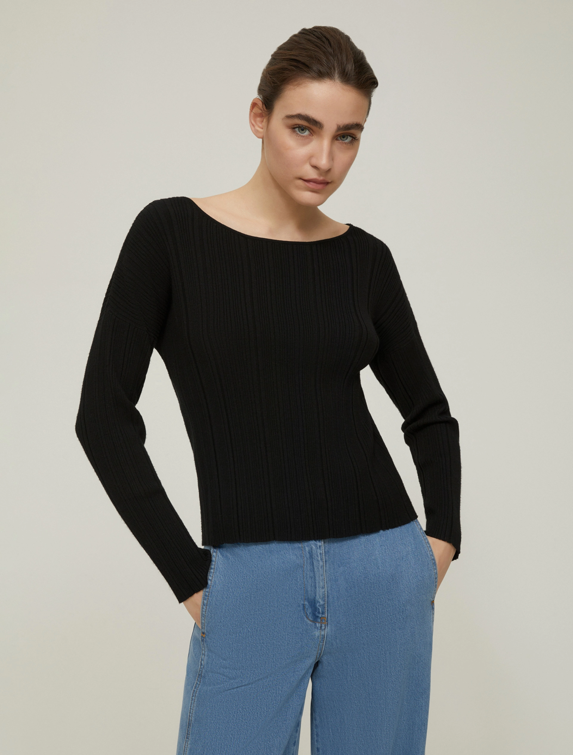 Maglia slim a mix di coste
