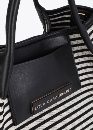 Shopper a righe intrecciate