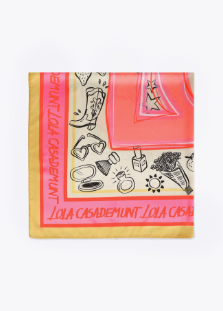 Foulard in raso con logo LC