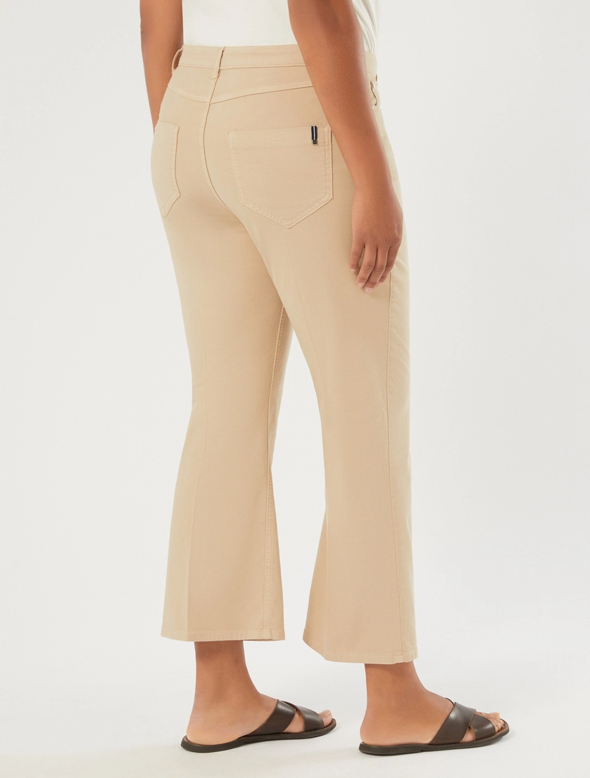 Pantaloni flare in drill di cotone