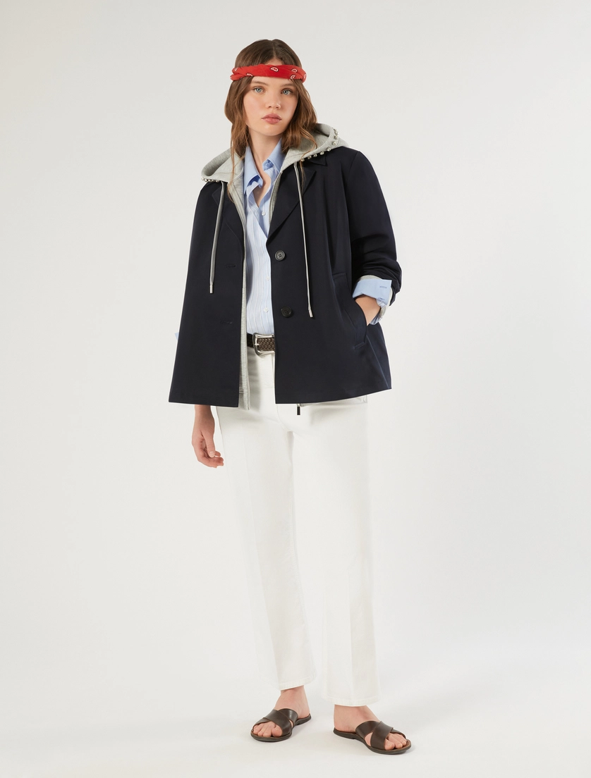 Pantaloni flare in drill di cotone