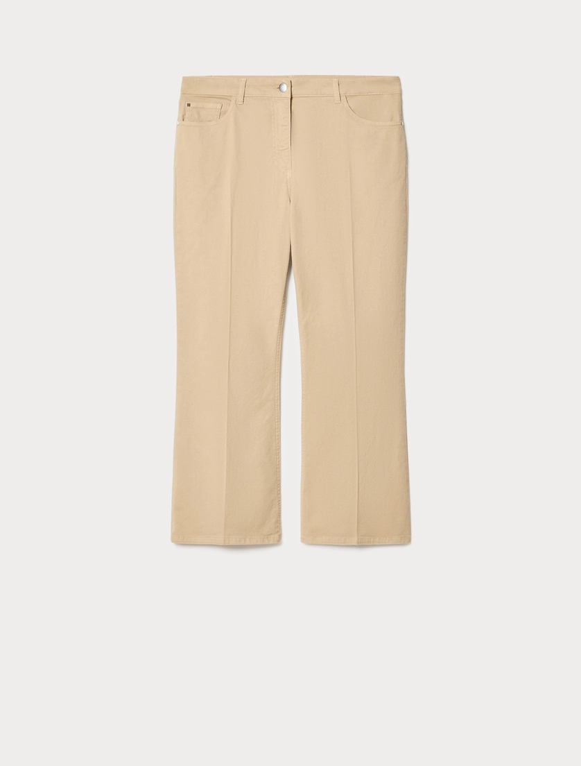 Pantaloni flare in drill di cotone