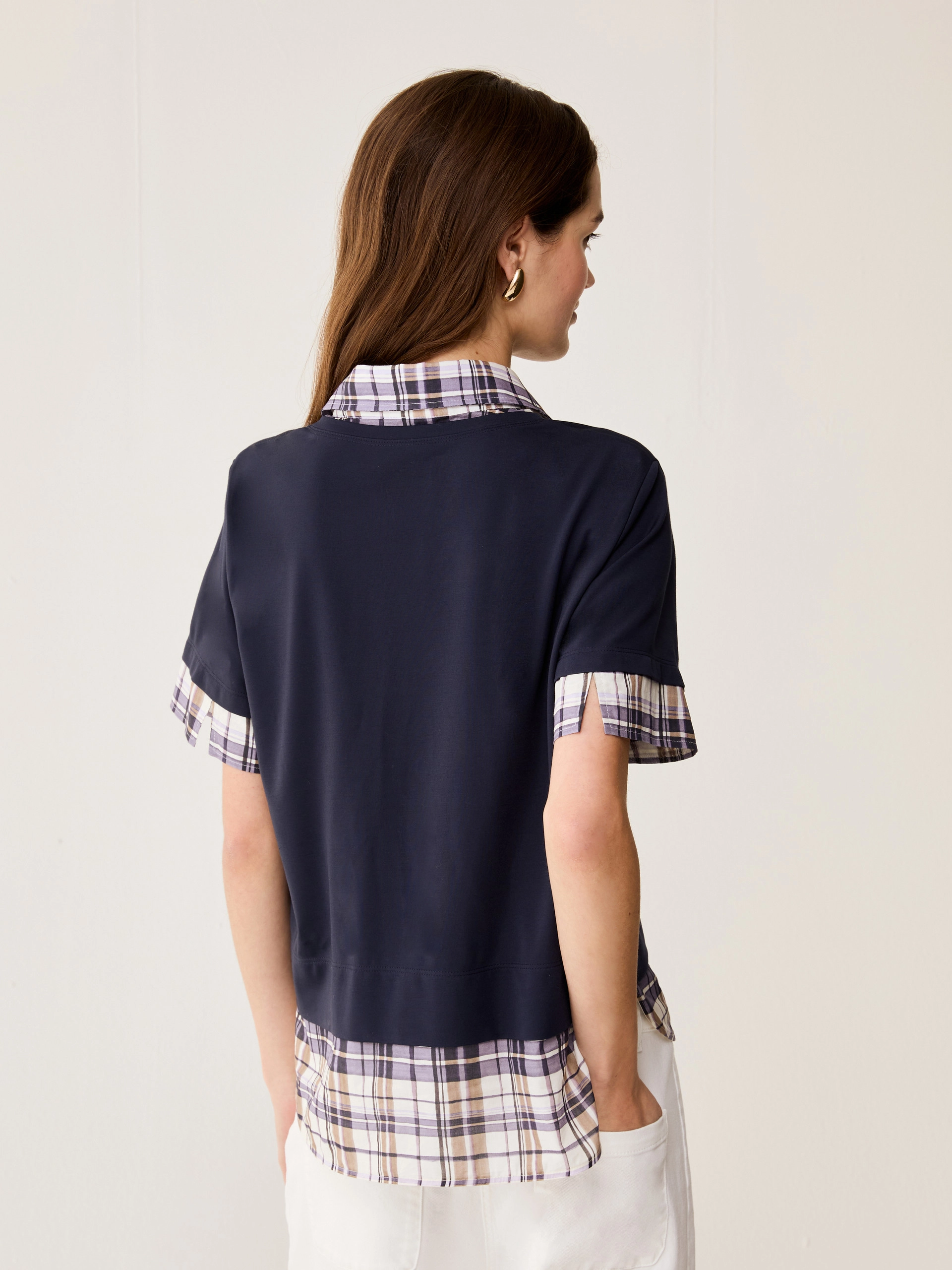 T-shirt in jersey e voile