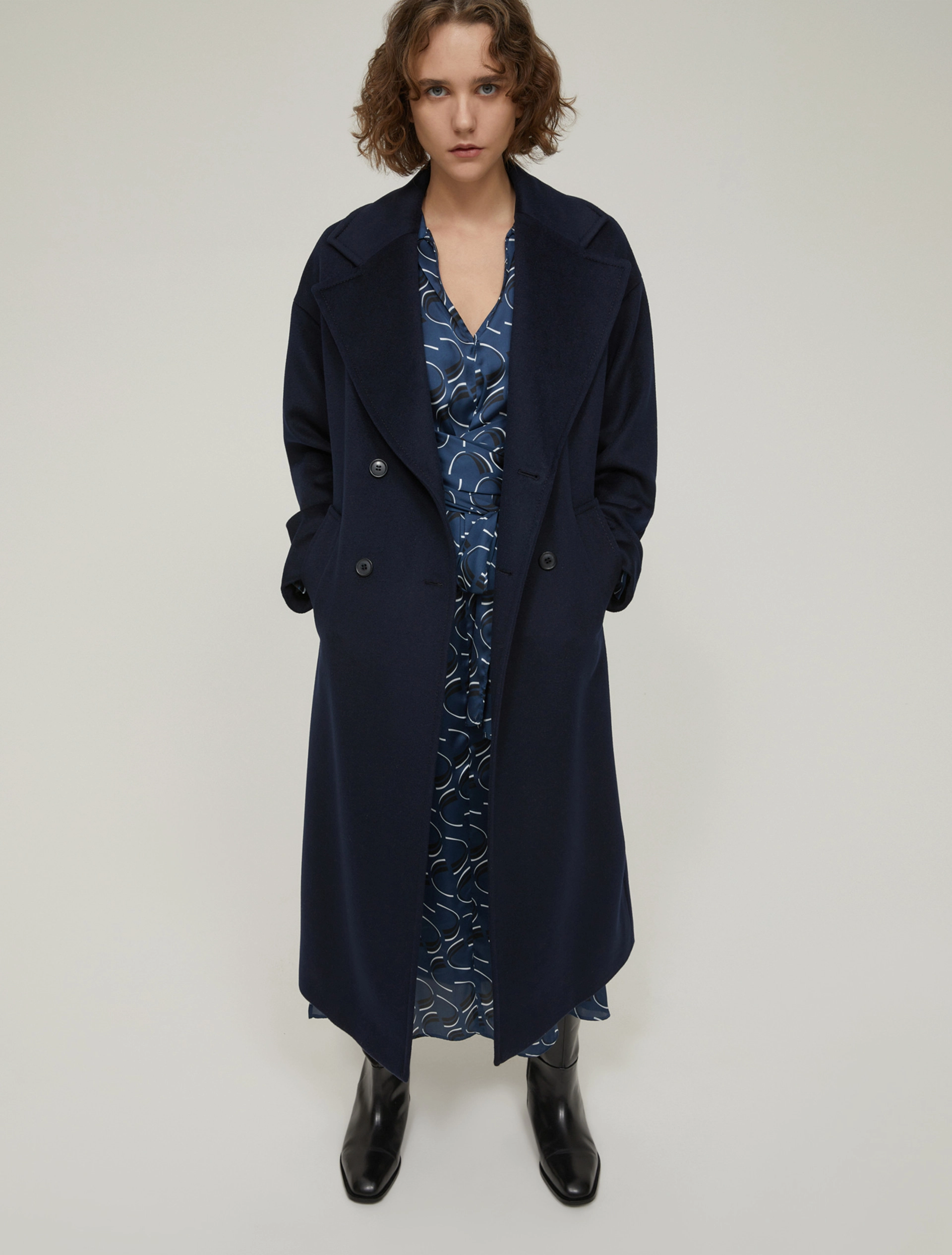 Cappotto doppiopetto in drap