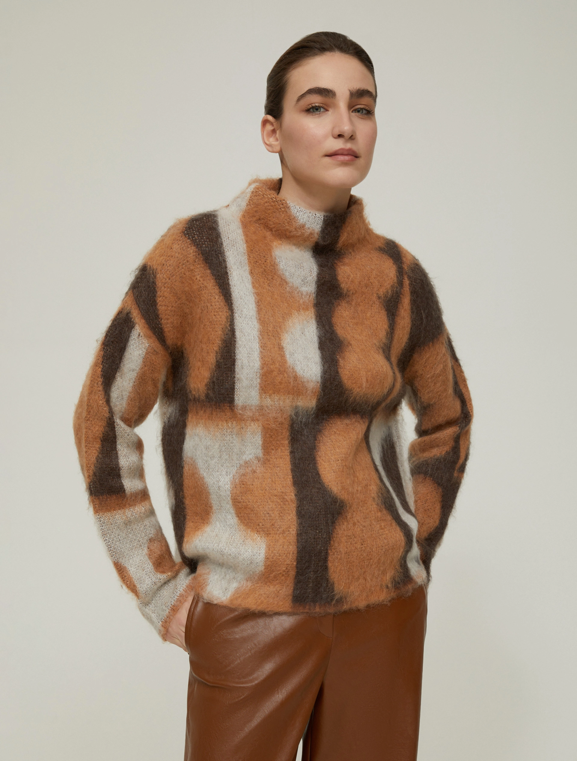 Maglia in mohair jacquard