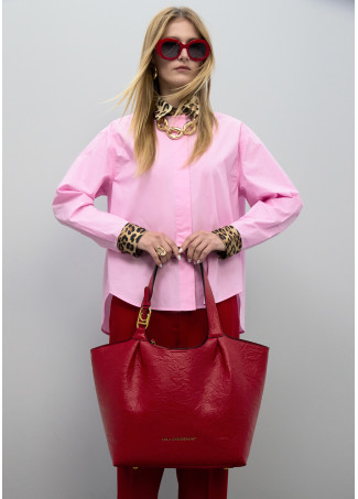 Shopper rossa a pieghe