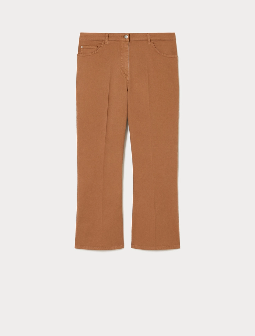 Pantaloni flare in drill di cotone