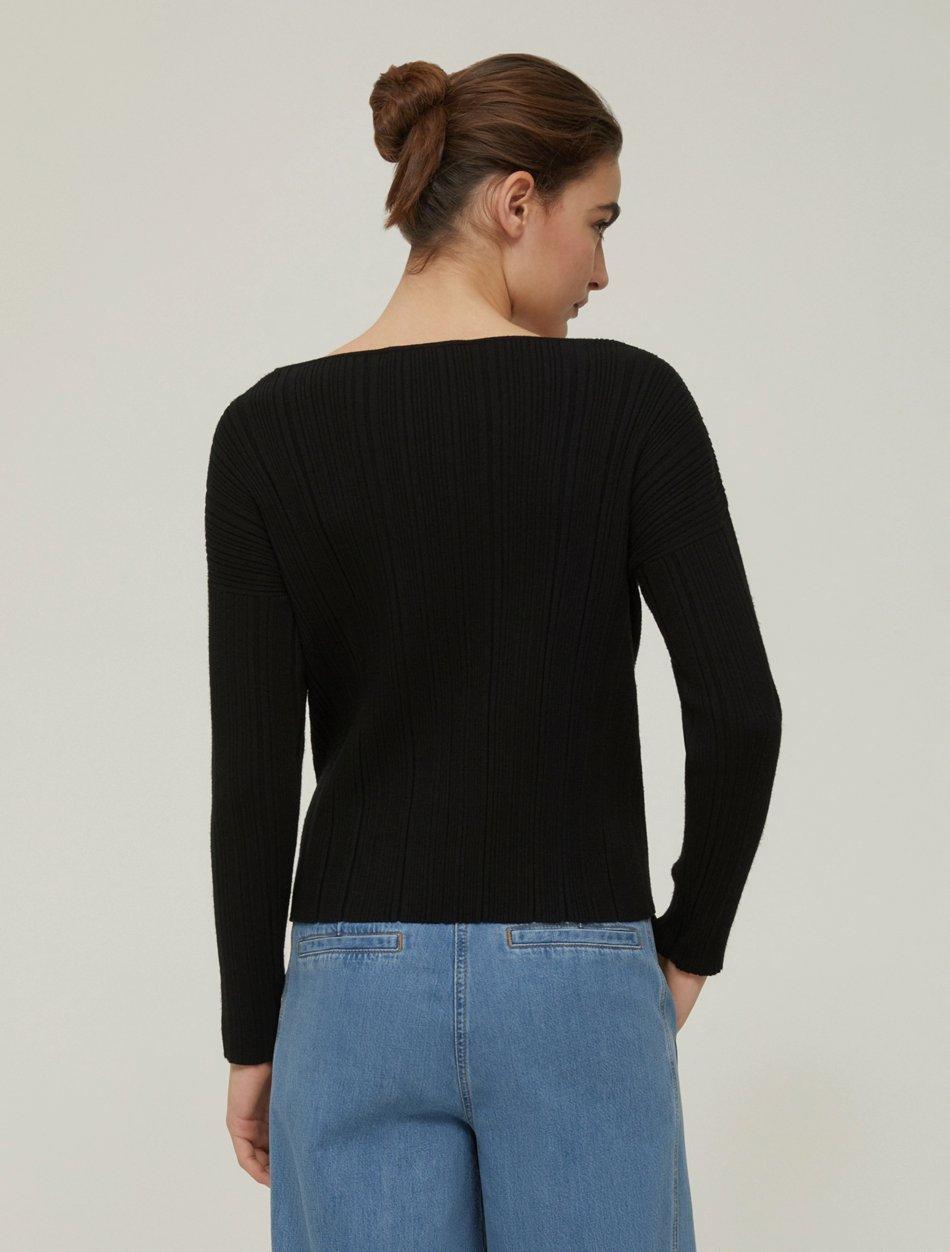 Maglia slim a mix di coste