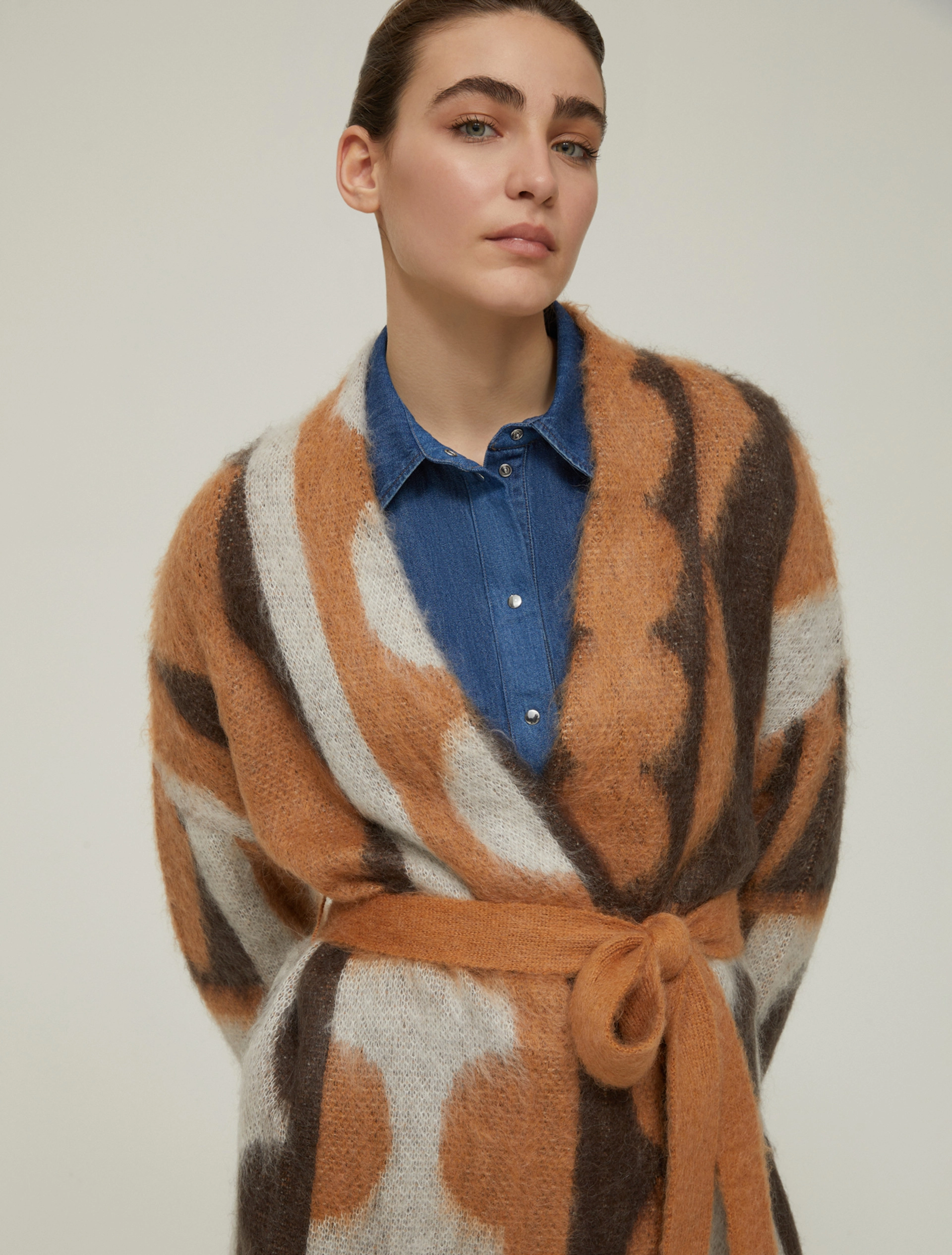 Cardigan in mohair jacquard