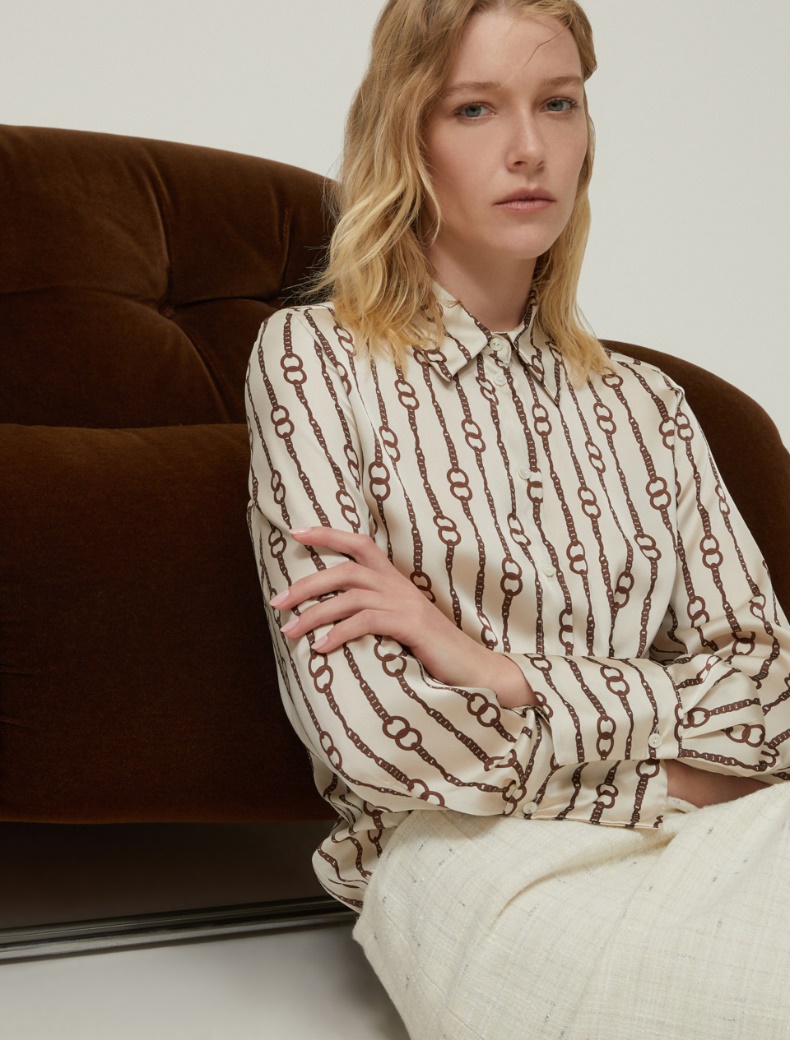 Camicia in raso a fantasia