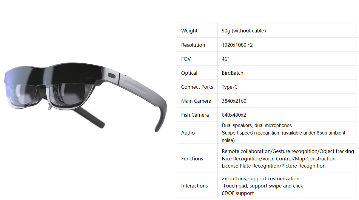 MRT-MRX530 Full Slam 3D True AR Glasses (AR Training, AR Museum)