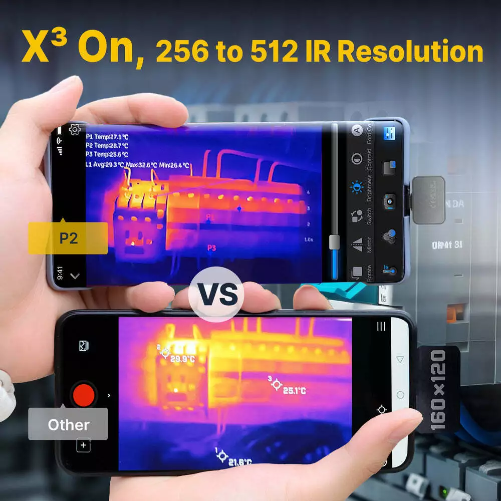 P2 (Android) 256×192 15X Zoom Thermal Imaging Camera USB-C and Lightening