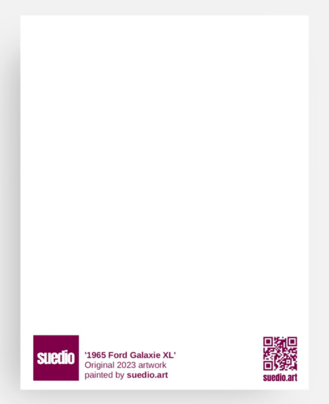 Mint Condition - 1965 Ford Galaxie XL postcard