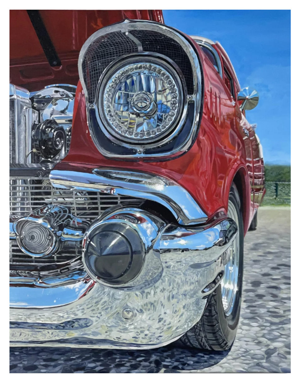 Red Hot Ride - 1957 Red Chevrolet Bel Air notecard