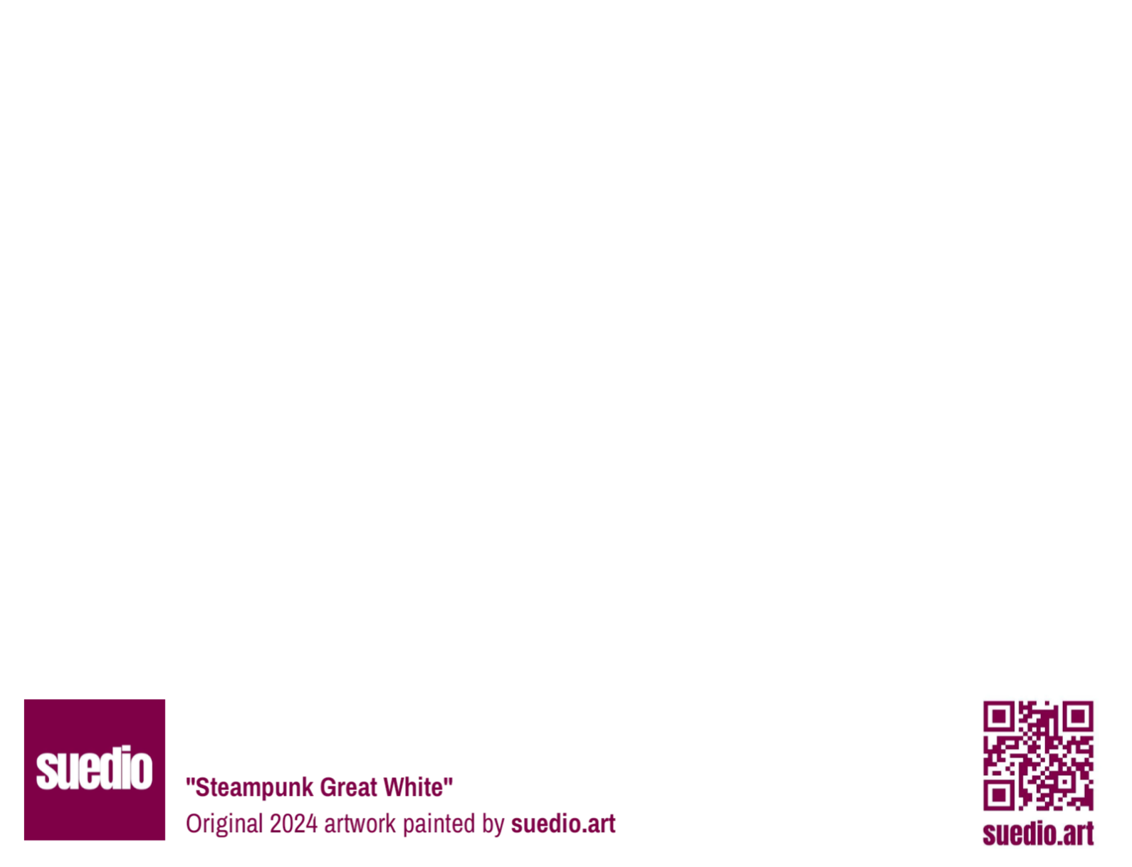 Steampunk Great White postcard