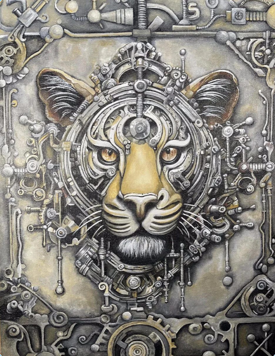 Steampunk Tiger postcard