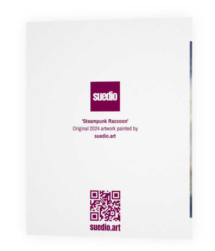 Steampunk Raccoon notecard
