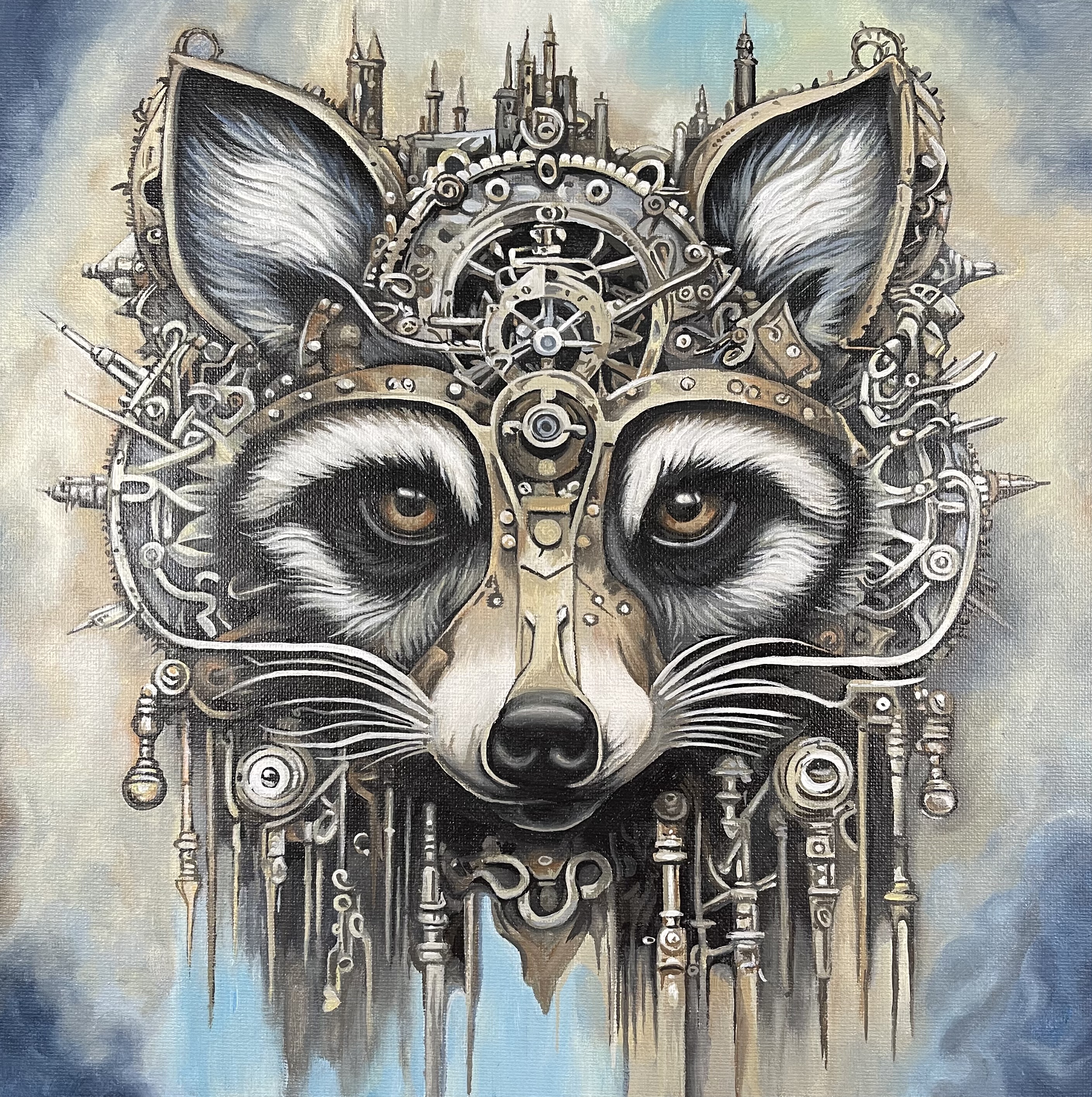 Steampunk Raccoon notecard