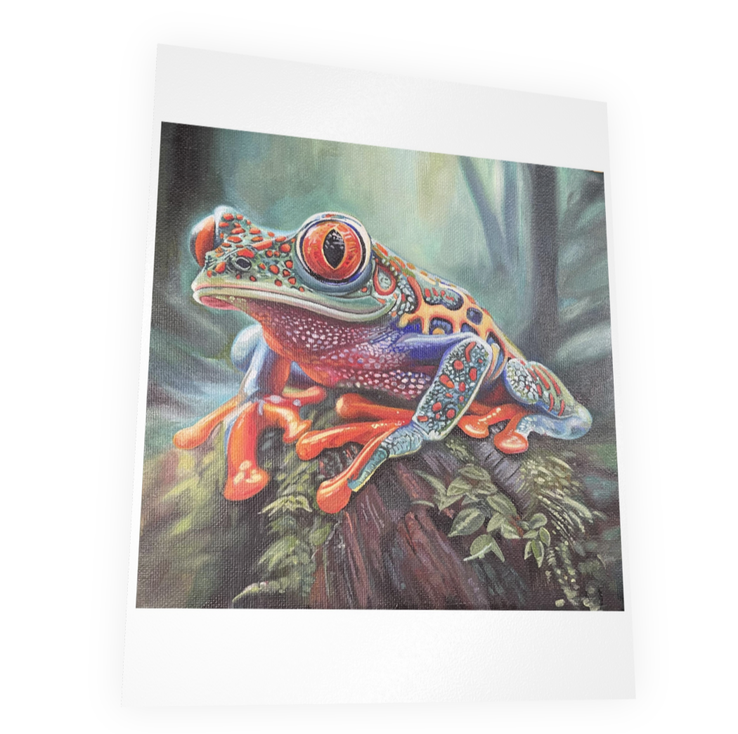 Hopper’s Hideaway: Amazon Forest mini no.1.- Frog postcard