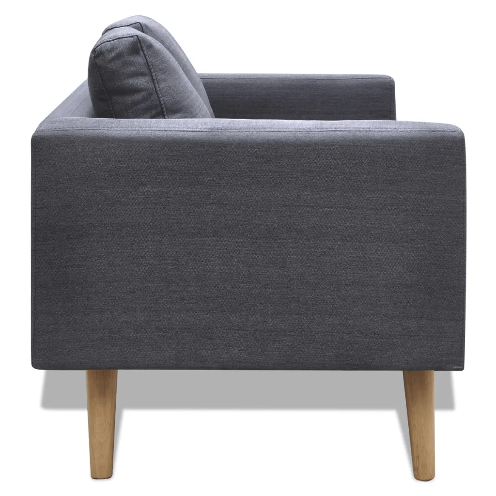 Dvivietė sofa, audinys, tamsiai pilka 