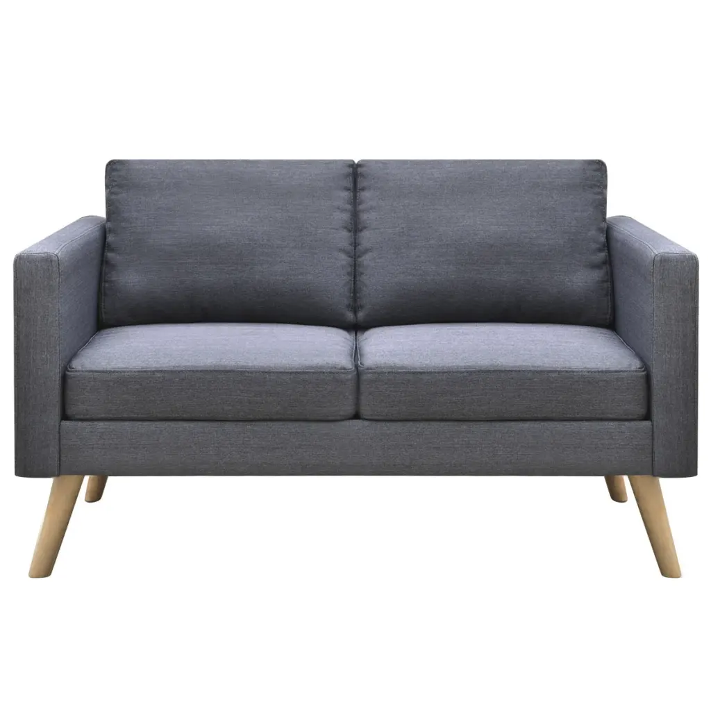 Dvivietė sofa, audinys, tamsiai pilka 