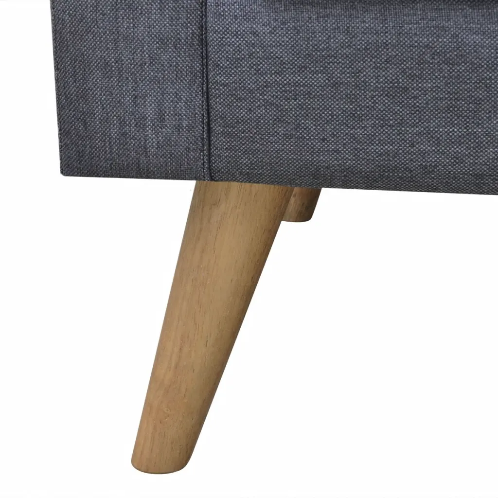 Dvivietė sofa, audinys, tamsiai pilka 