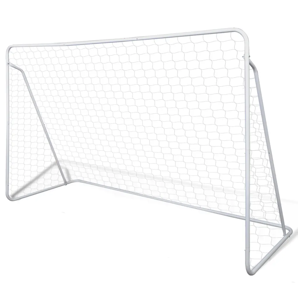 Futbolo vartų su tinklu rinkinys, 240x90x150cm, plienas