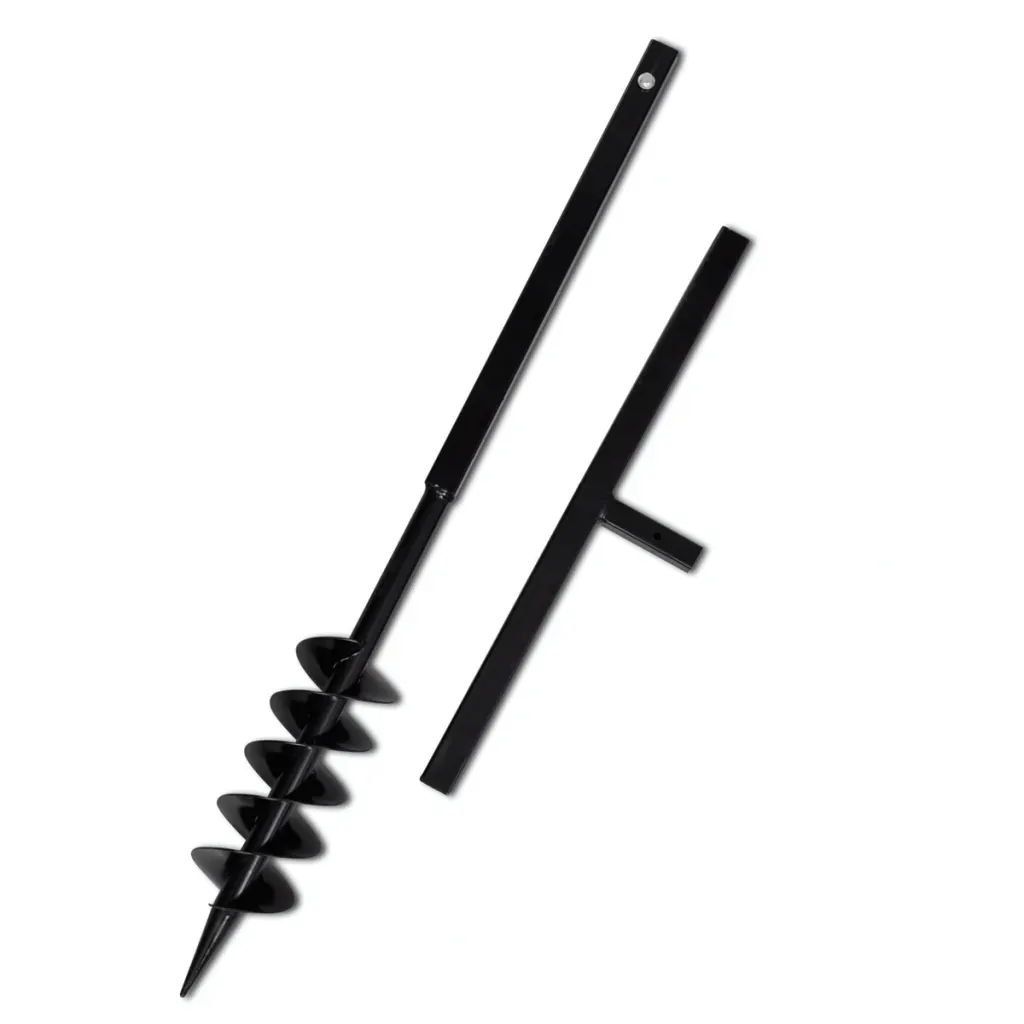Plieninis Žemės Grąžtas su Dvigubomis Spiralėmis, su Rankena, Skersmuo 10cm-20cm