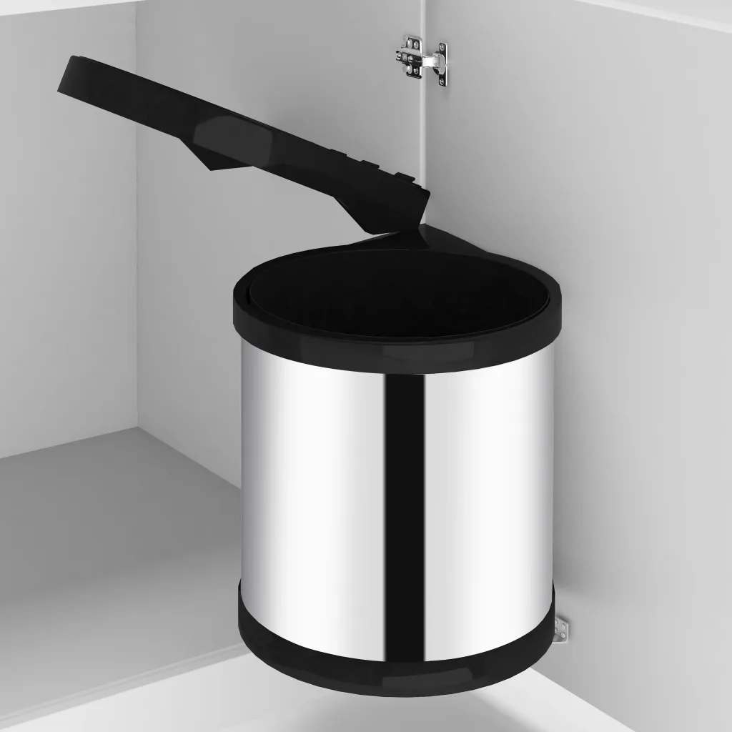 Įmontuojama virtuvės šiukšliadėžė, nerūdijantis plienas / plastikas, 8l / 12l