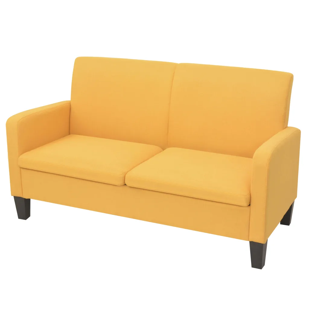 Dvivietė sofa, 135x65x76, geltona / šviesiai pilka / tamsiai pilka