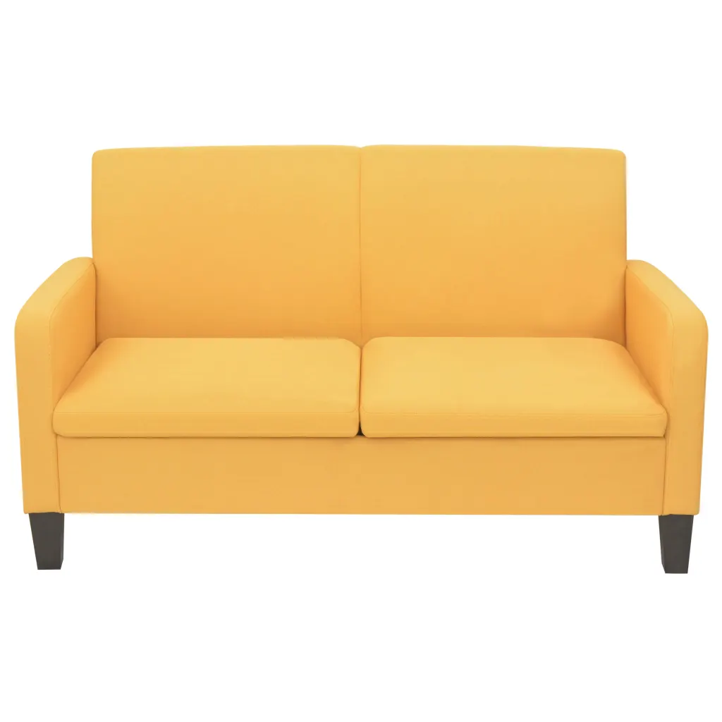 Dvivietė sofa, 135x65x76, geltona / šviesiai pilka / tamsiai pilka