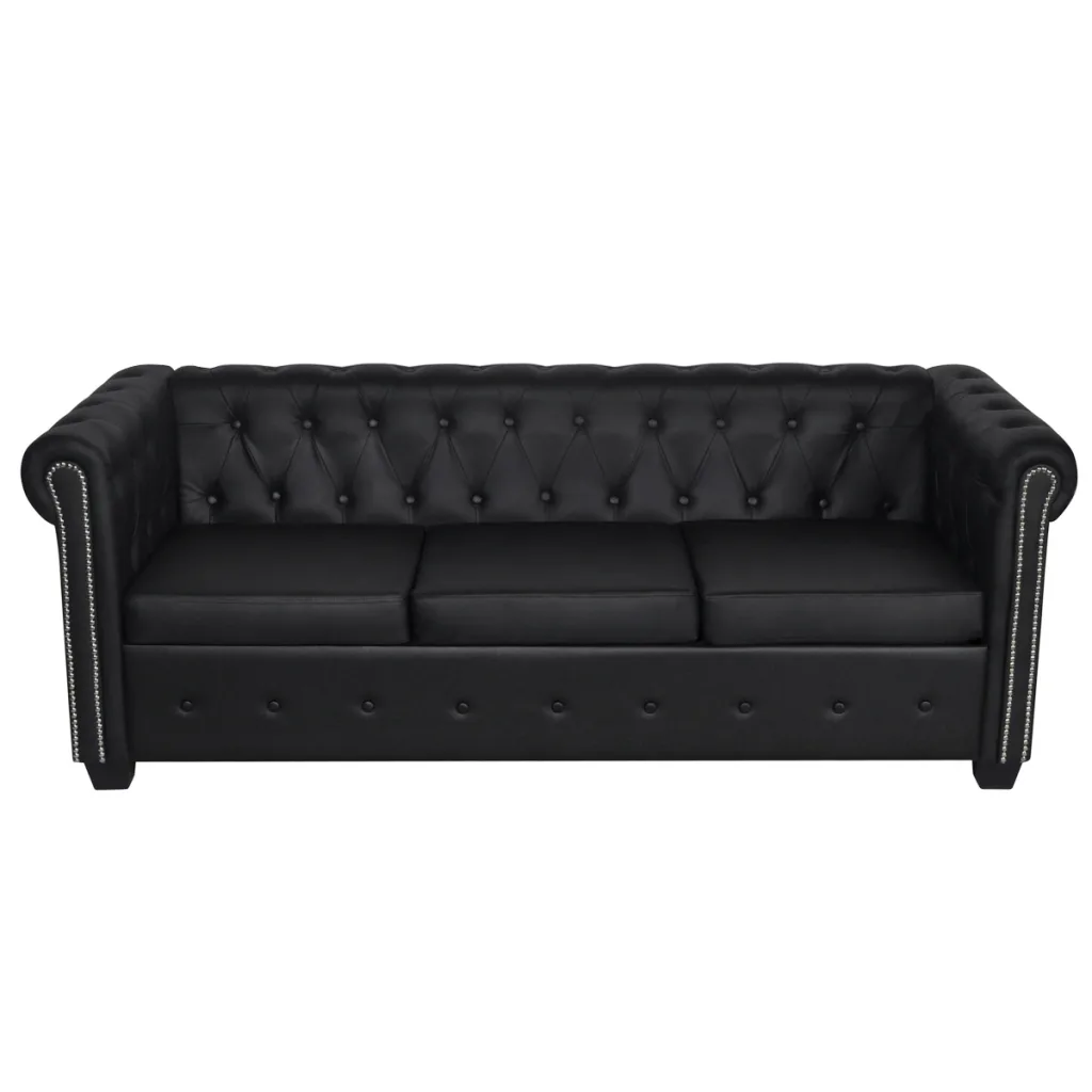 Chesterfield trivietė sofa, dirbtinė oda