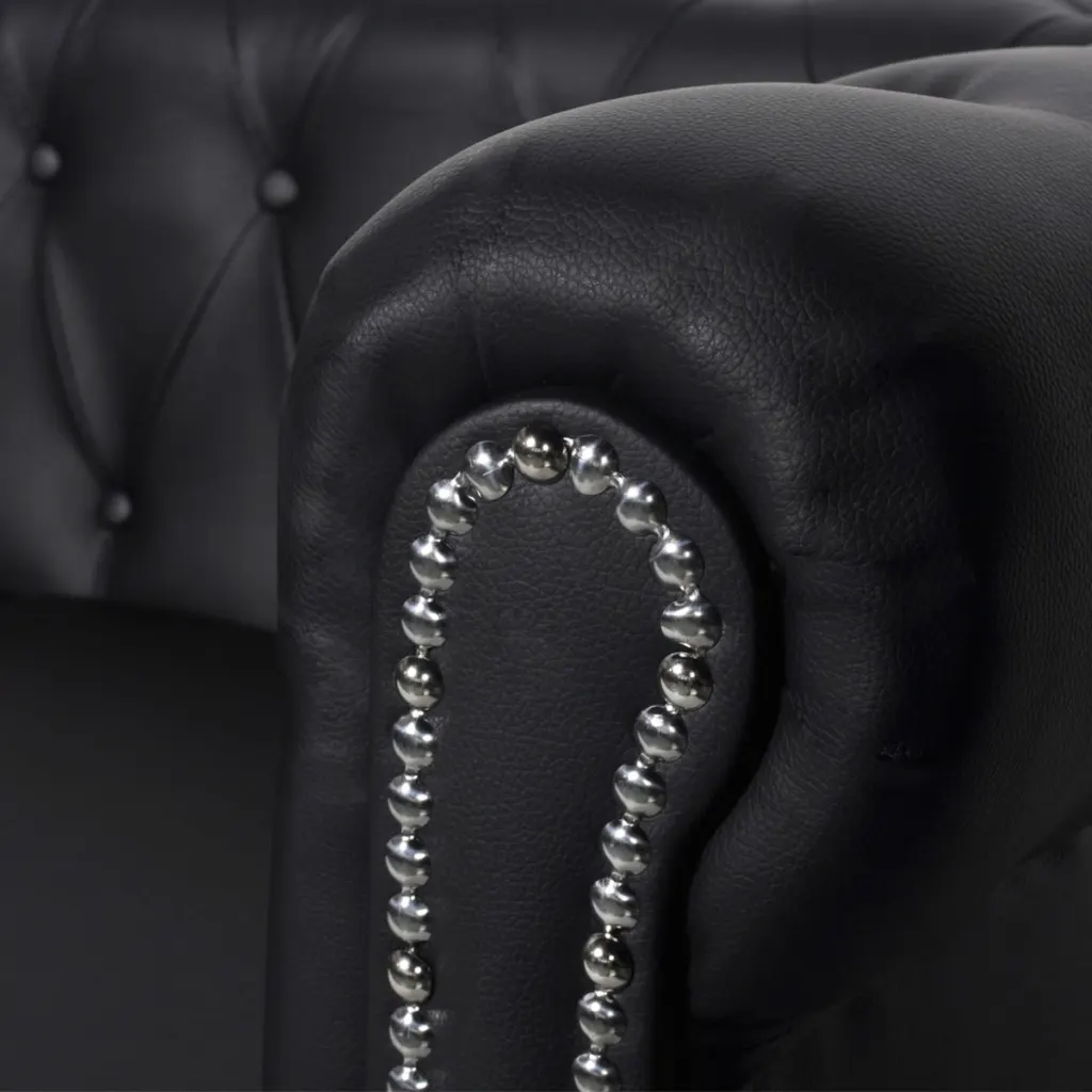 Chesterfield trivietė sofa, dirbtinė oda