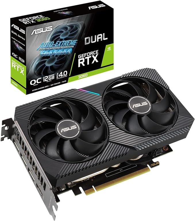 ASUS Dual NVIDIA GeForce RTX 3060 V2 OC Edition Tarjeta gráfica Gaming (PCIe 4.0, 12 GB GDDR6