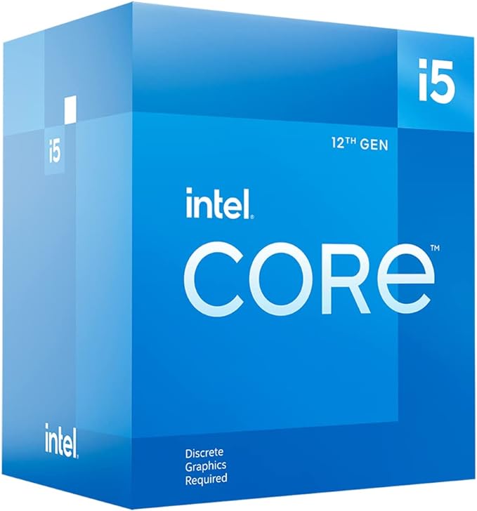 Intel Core i5-12400F, procesador para equipos de sobremesa de 12a generación; Frecuencia base 2.5 GHz, 6 núcleos, LGA1700, RAM DDR4 y hasta 128 GB DDR5