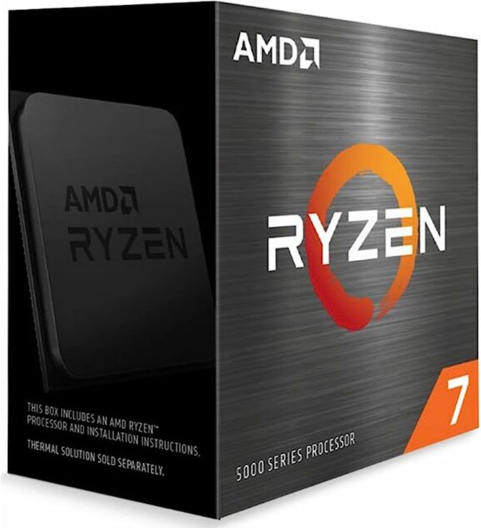 AMD Procesador Ryzen 7 5700X, reloj base 3,4 GHz, potencia máxima de reloj 4,6 GHz, 8 núcleos, caché L3 de 32 MB, conector AM4, sin enfriador 100-100000926WOF, negro