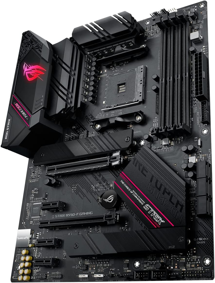 ASUS ROG Strix B550-F Gaming - Placa Base Gaming ATX AMD AM4 con VRM de 14 Fases, PCIe 4.0, Intel 2,5 GB LAN, Dual M.2, Micrófono cancelación Ruido, USB 3.2 Gen 2 e iluminación RGB Aura Sync