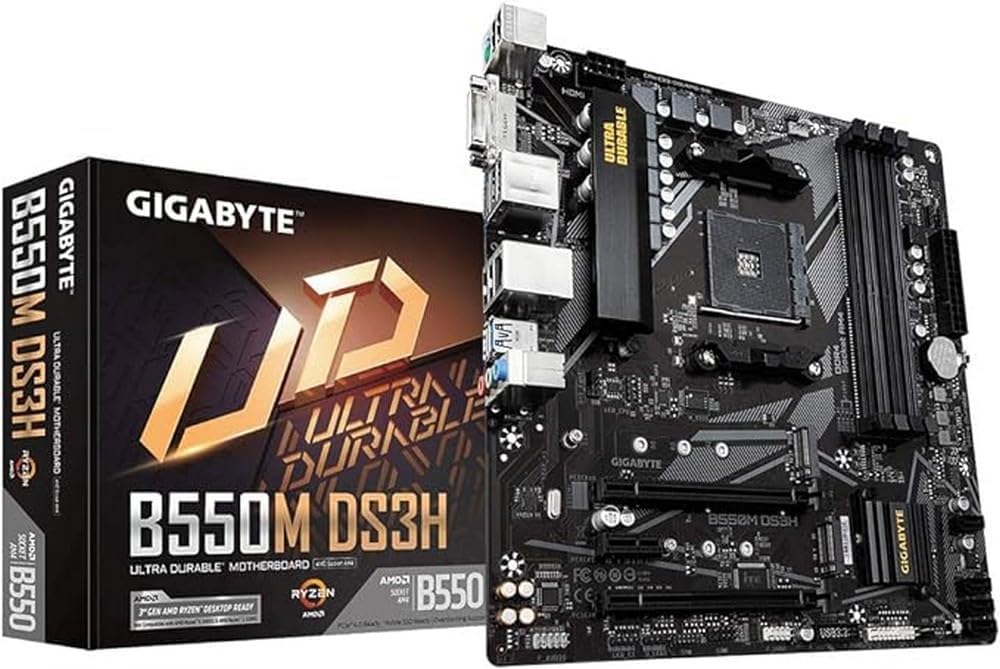 Placa Base Gigabyte Technology B550M DS3H Sockel AM4, Color Black