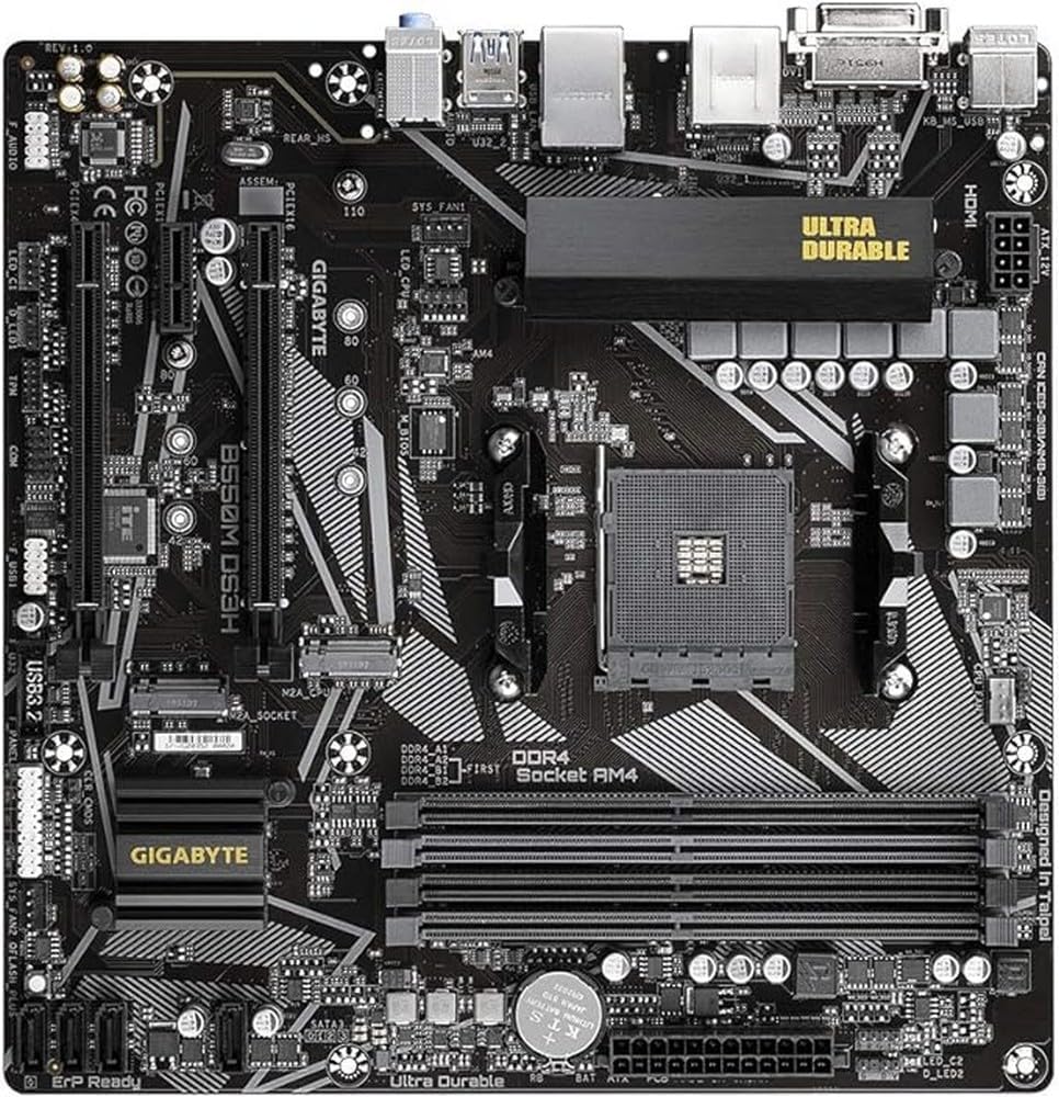 Placa Base Gigabyte Technology B550M DS3H Sockel AM4, Color Black