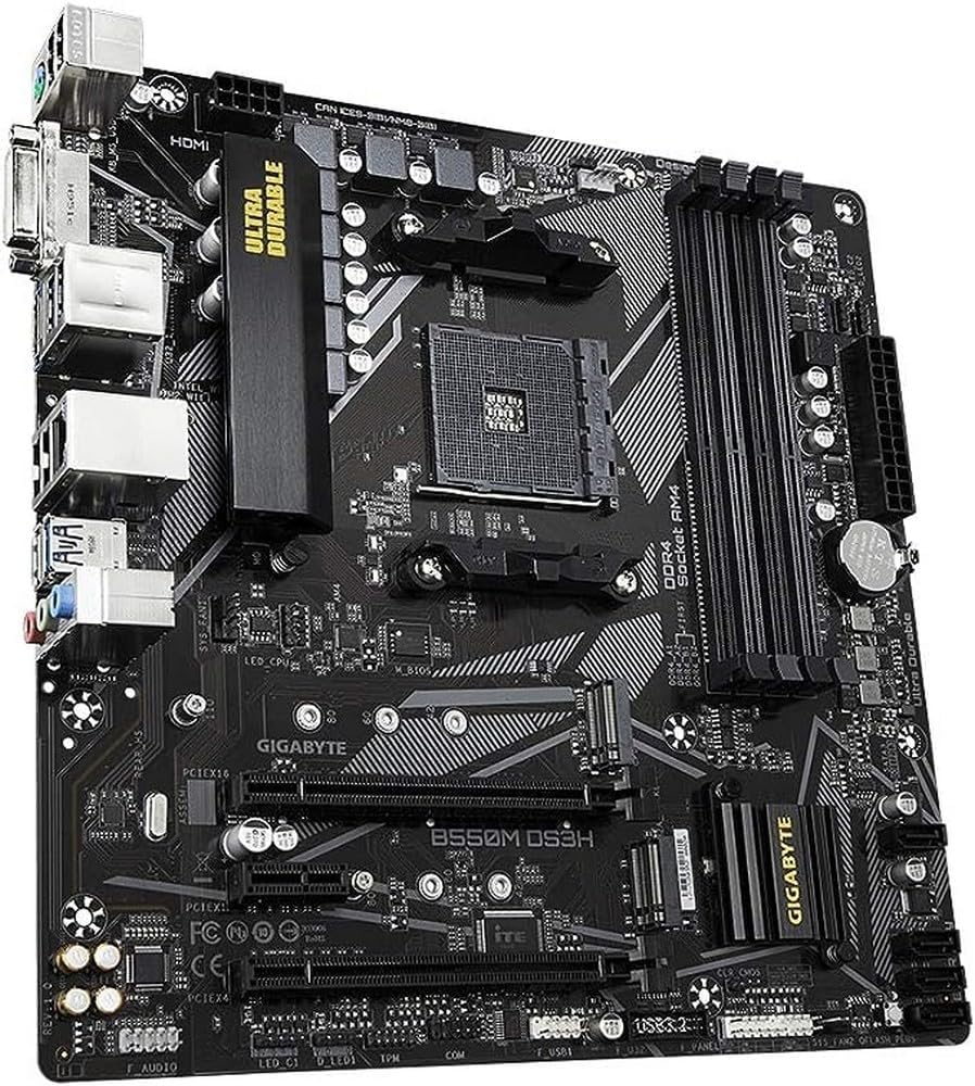 Placa Base Gigabyte Technology B550M DS3H Sockel AM4, Color Black