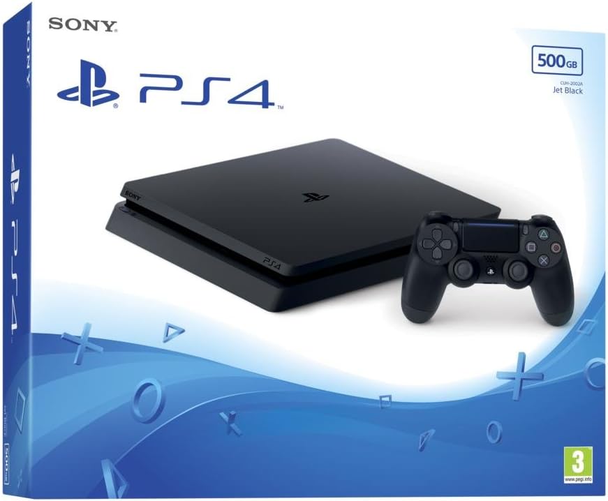 Sony PlayStation 4 Slim 500 Go, Avec 1 Manette Sans Fil DUALSHOCK 4 V2, Châssis F, Noir (Jet Black), Art : 9407577 [Importación francesa]
