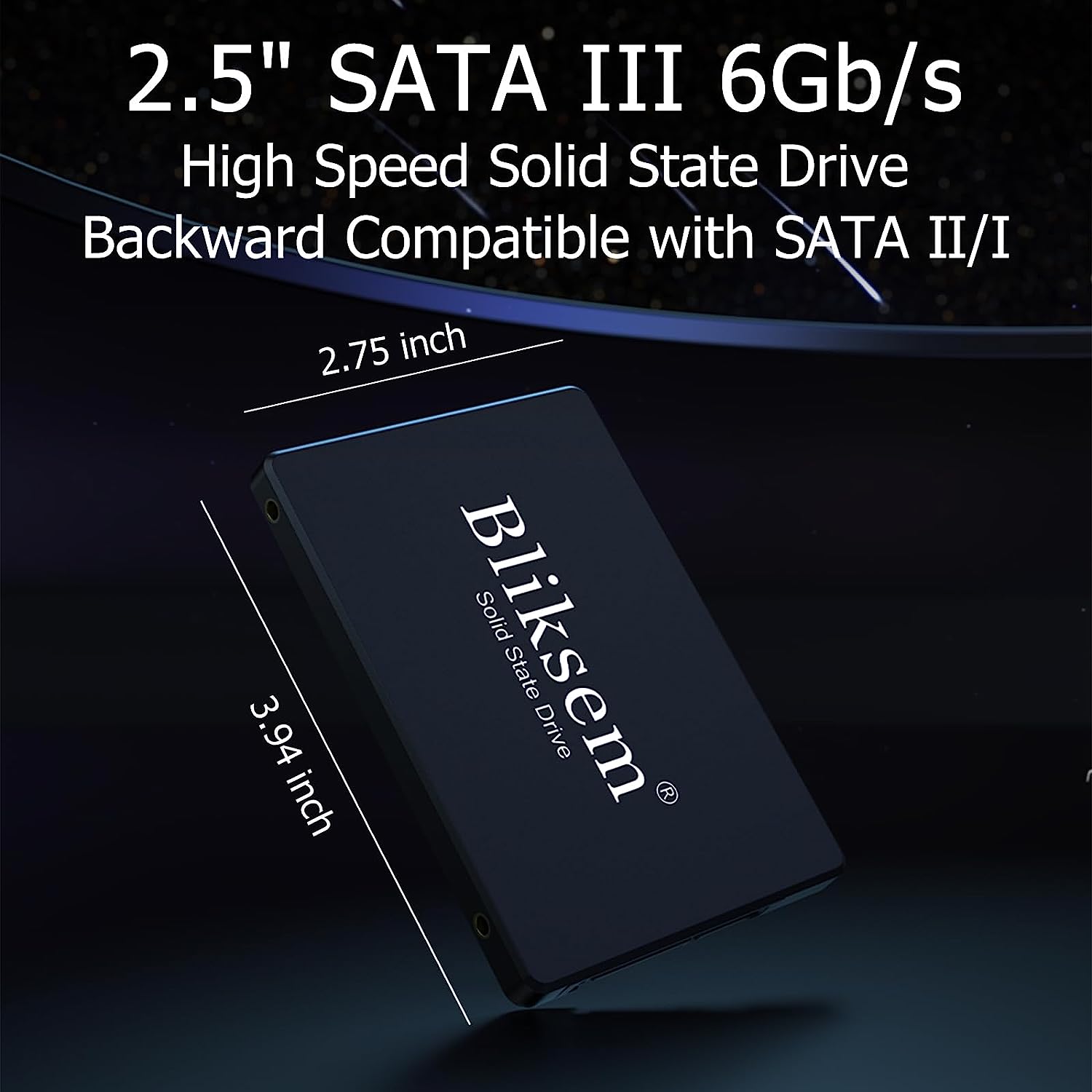 Bliksem KD650 SSD 512 GB SATA III 6 GB/s - Disco Duro SSD Interno de 2,5 Pulgadas, Velocidad de Lectura de hasta 550 MB/s, Compatible con Ordenadores de Escritorio y portátiles (Negro 512 GB)