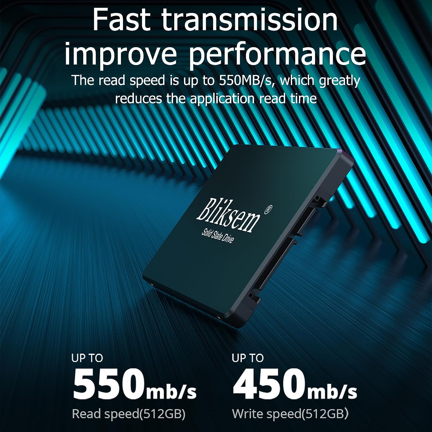 Bliksem KD650 SSD 512 GB SATA III 6 GB/s - Disco Duro SSD Interno de 2,5 Pulgadas, Velocidad de Lectura de hasta 550 MB/s, Compatible con Ordenadores de Escritorio y portátiles (Negro 512 GB)