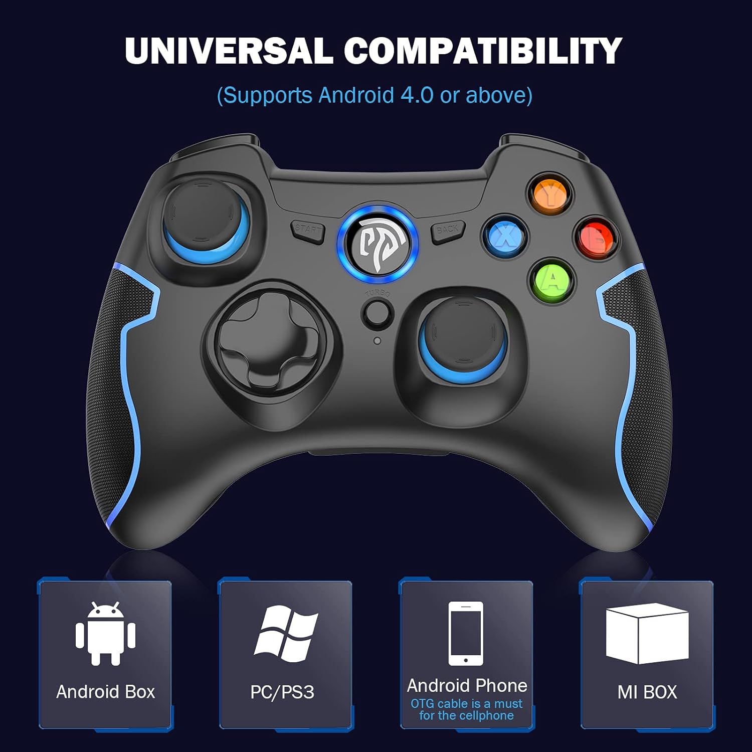 REDSTORM Mando PC,Paquete de 2, Mando USB, Gamepad de Windows con Vibración Dual, Función Turbo, para PS3 / Android/Windows