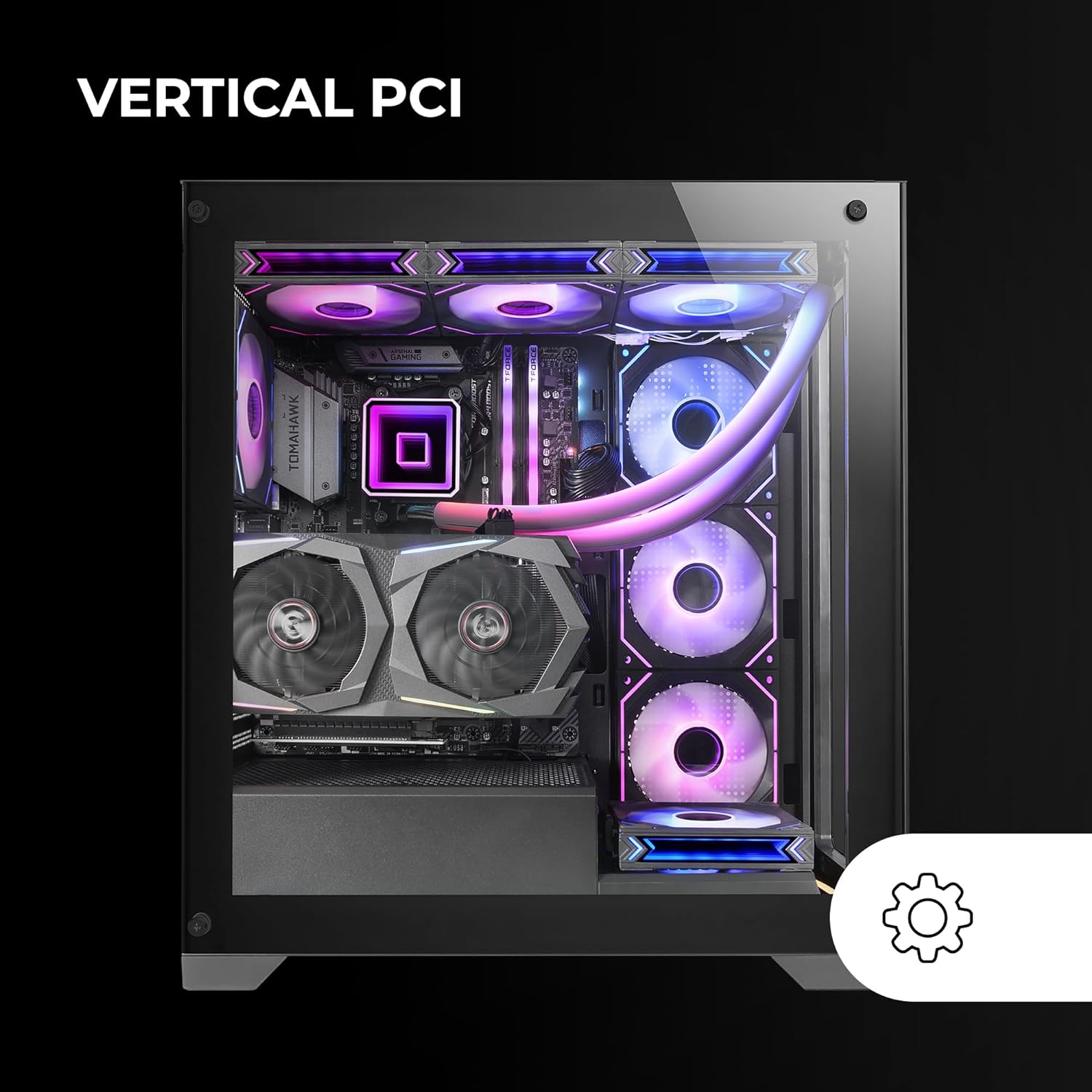 Mars Gaming MC-XP, Caja Custom E-ATX, Doble Ventana Cristal Templado, Soporte Refrigeración Líquida Completo