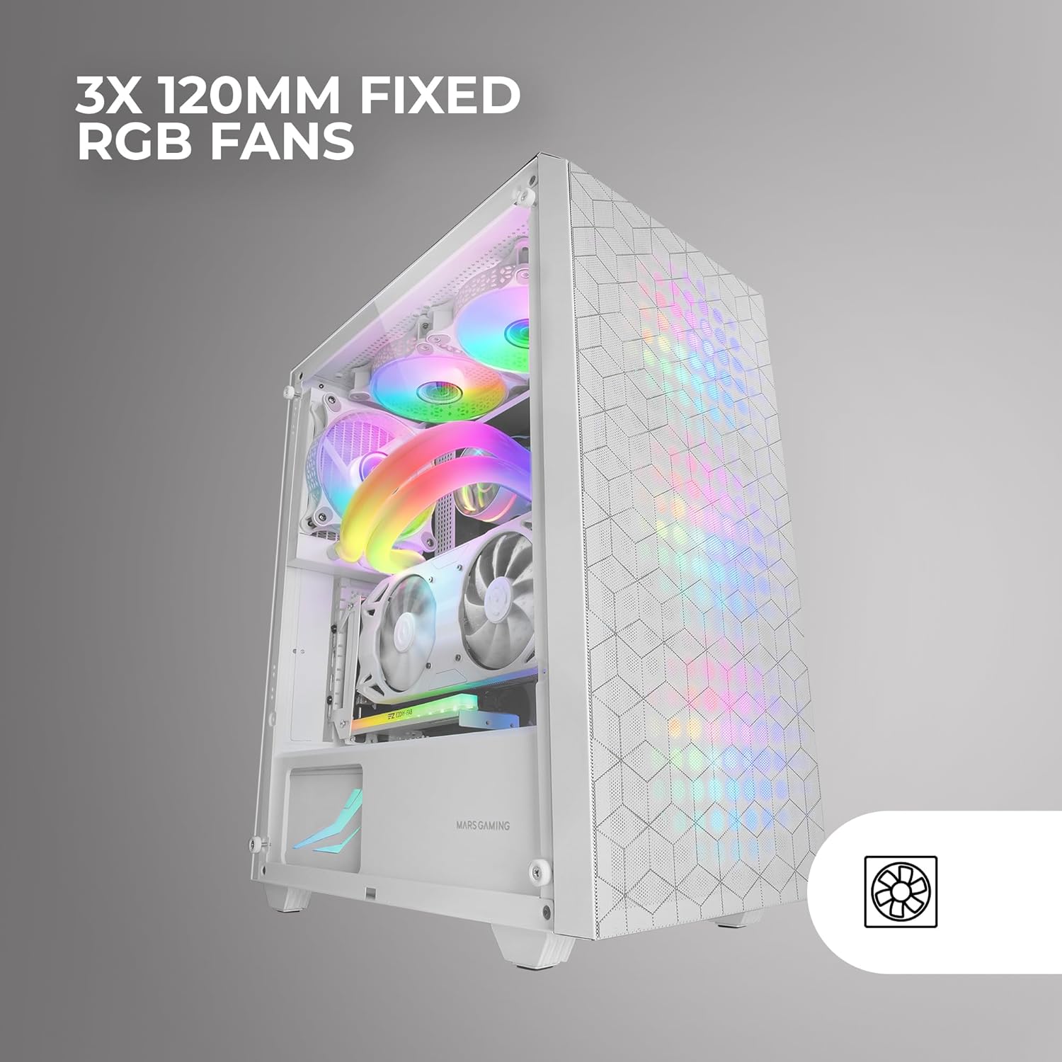  Mars Gaming MC-mag, Caja Gaming ATX, Ventana Lateral Completa Cristal Templado, Doble Rejilla Magnética Antipolvo Frontal