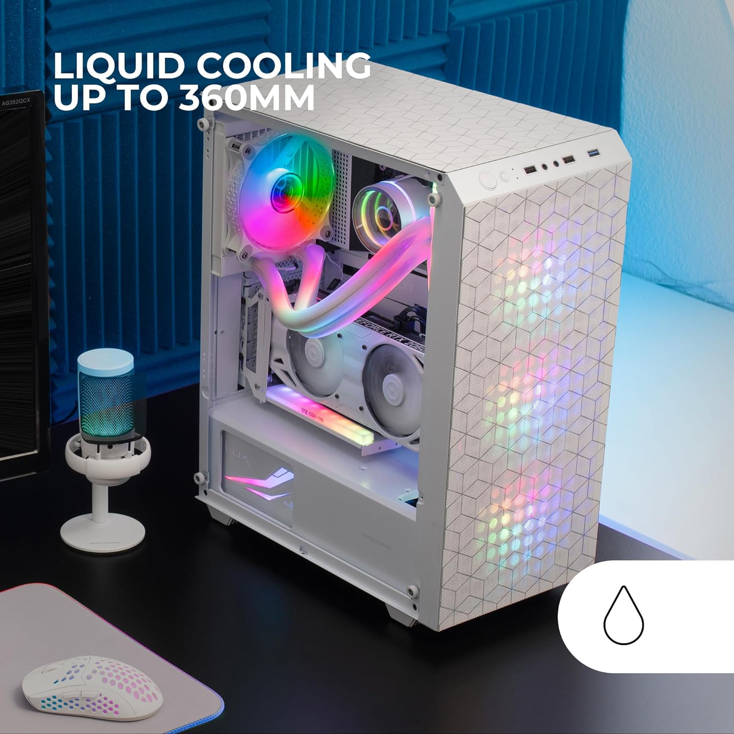  Mars Gaming MC-mag, Caja Gaming ATX, Ventana Lateral Completa Cristal Templado, Doble Rejilla Magnética Antipolvo Frontal